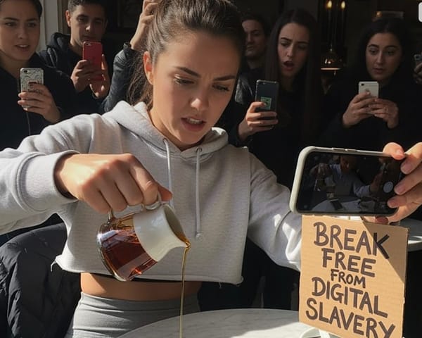 Social media star destroys expensive phone with syrup to make point about screen time