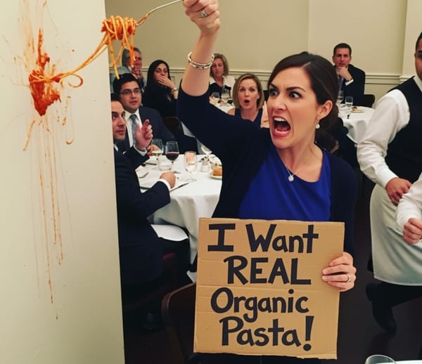 Food blogger throws spaghetti at restaurant wall after server refuses organic pasta request