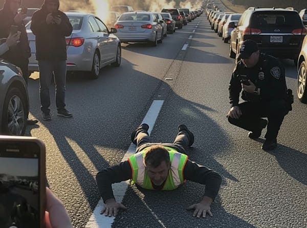 Man glues hands to busy highway during rush hour causing massive delays
