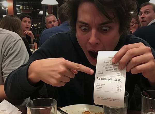 Restaurant receipt showing $1 per ice cube goes viral